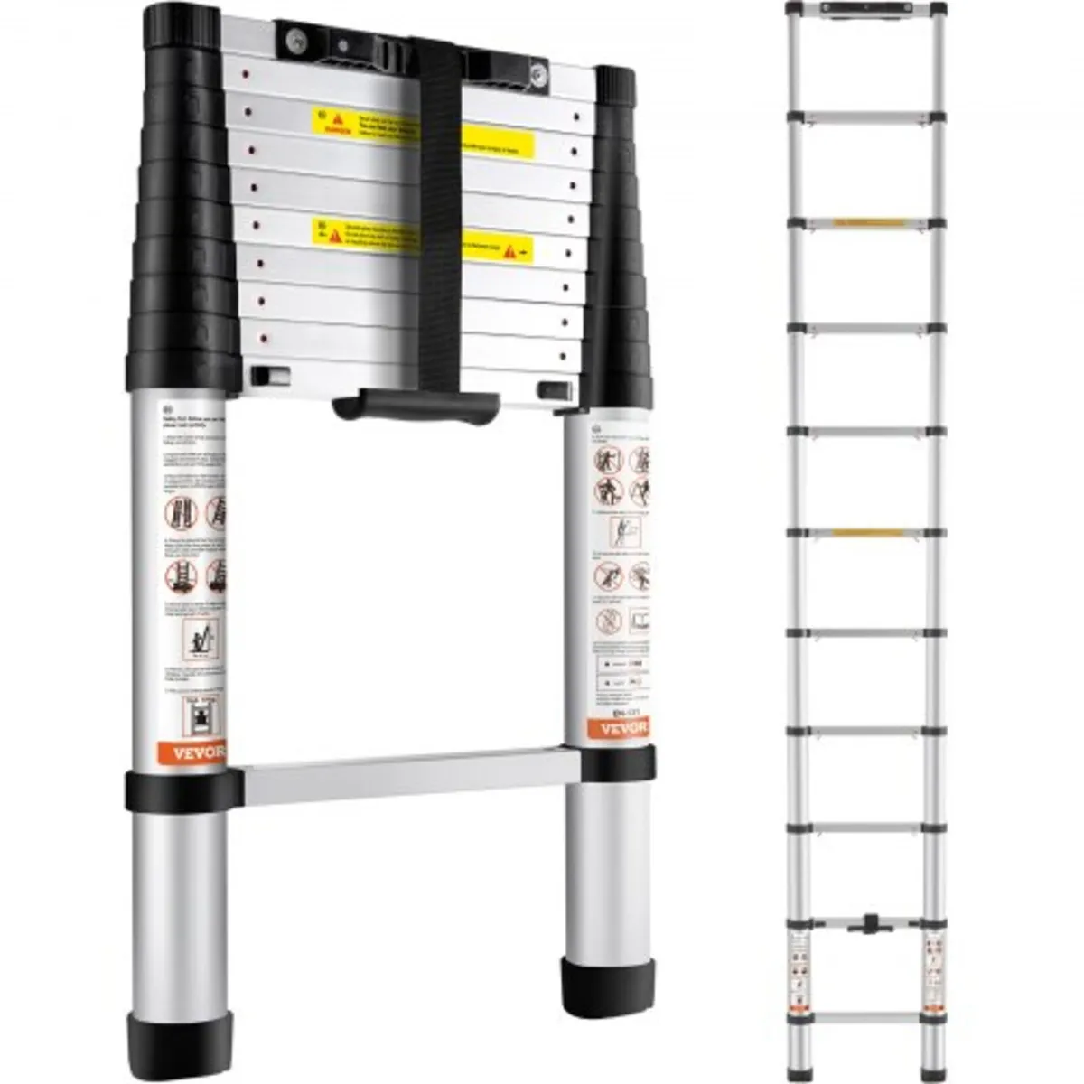 Telescoping Ladder, 320 cm Aluminum One-button Ret - Image 1