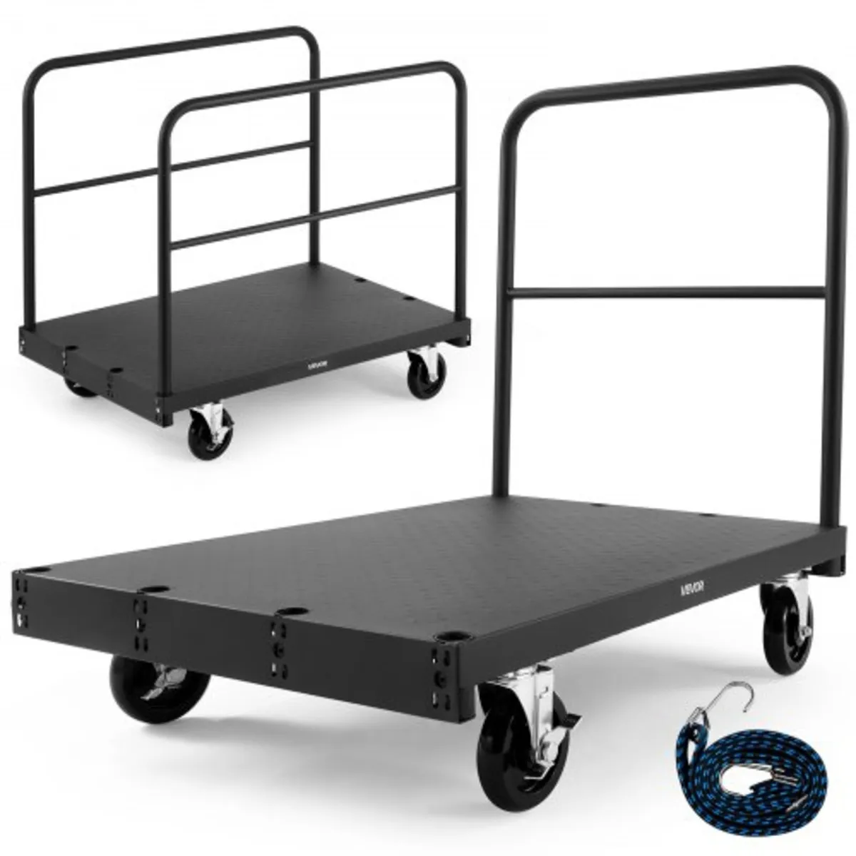 Cart Dolly, 816 kg Load Capacity, 2-in-1 Steel Pan - Image 1
