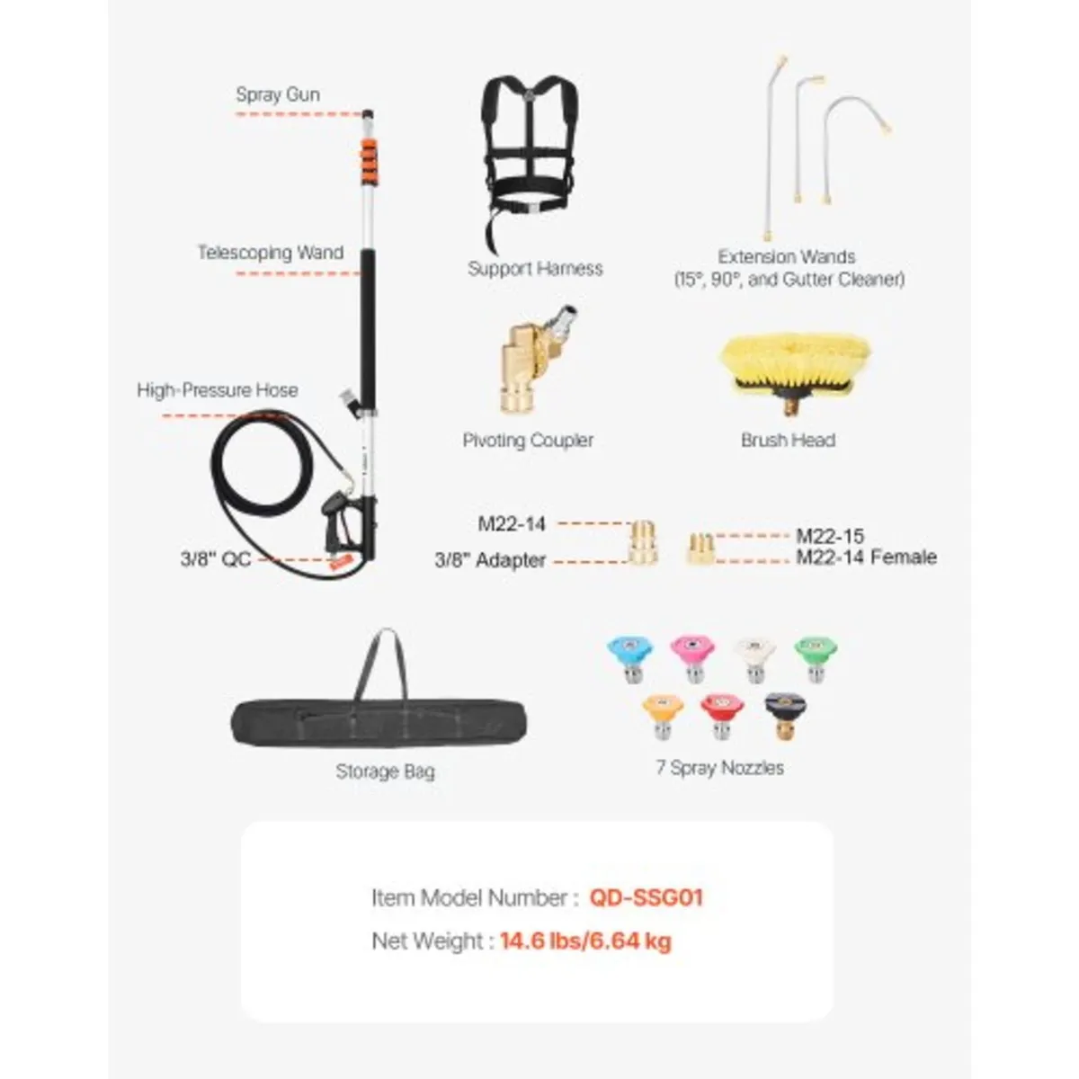 Telescoping Wand, 24 ft, 4000 psi, Telescopic Spra - Image 4