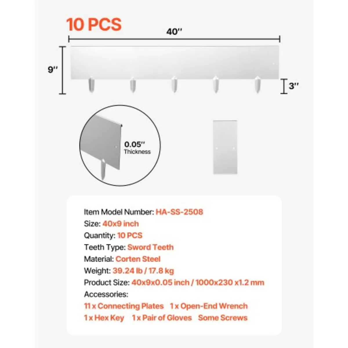 Corten Steel Landscape Edging, 10-Pack 100 x 23 cm - Image 2