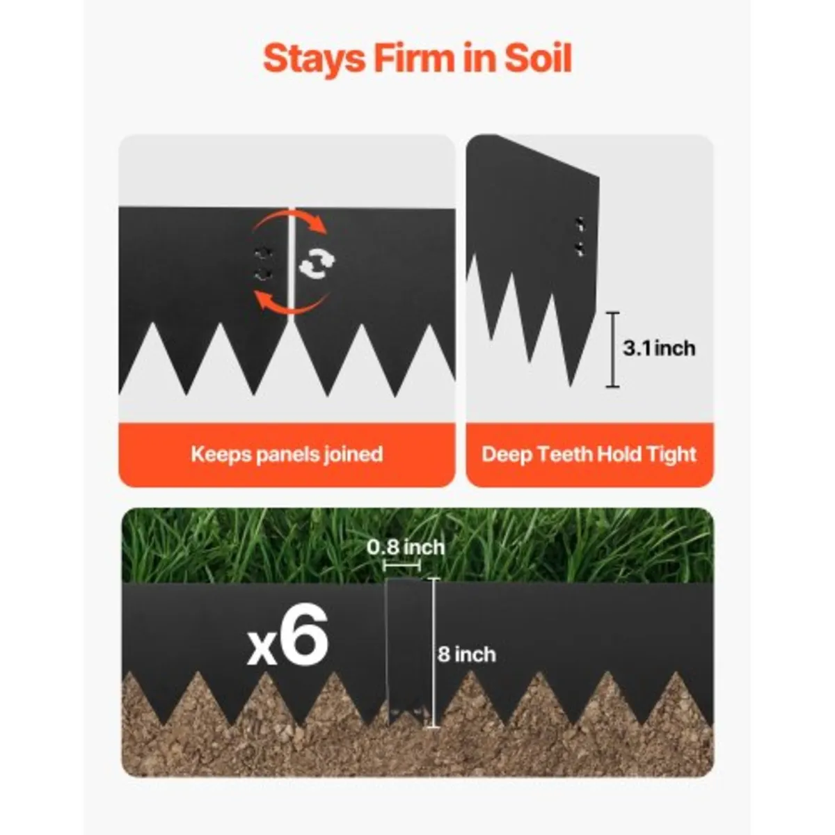 Landscape Edging, 6-Pack 1016 x 203 mm Metal Edgin - Image 2