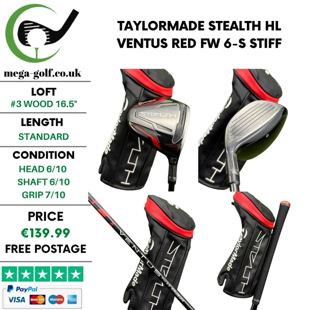 Taylormade Stealth HL #3 Wood 16.5° / Stiff - Image 1