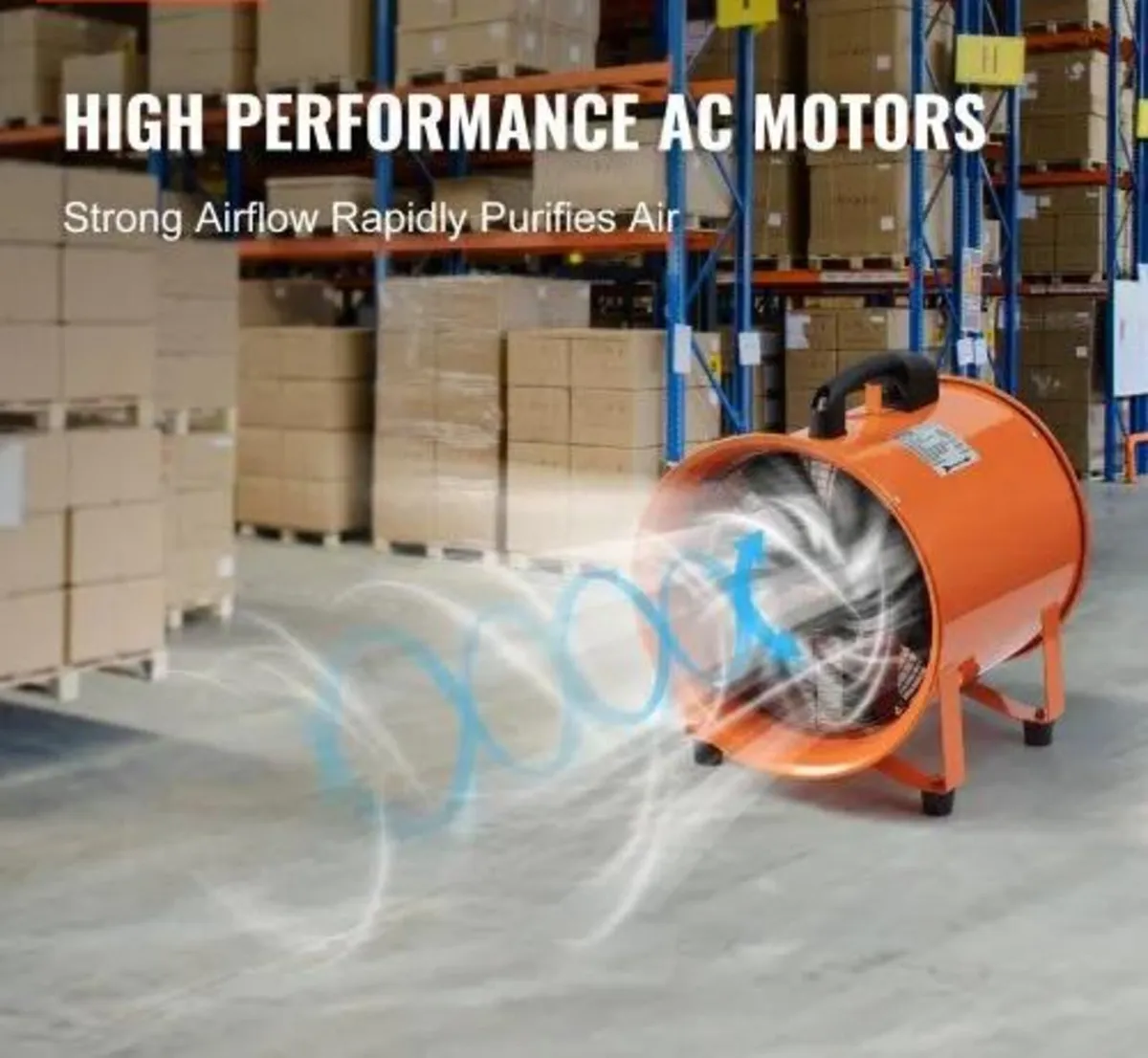 Portable Ventilator, 254mm Heavy Duty Cylinder Fan - Image 2