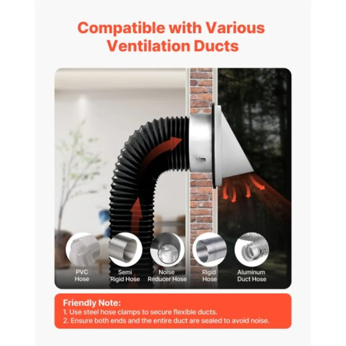 97mm External Extractor Wall Vent Cover, Square AC - Image 4