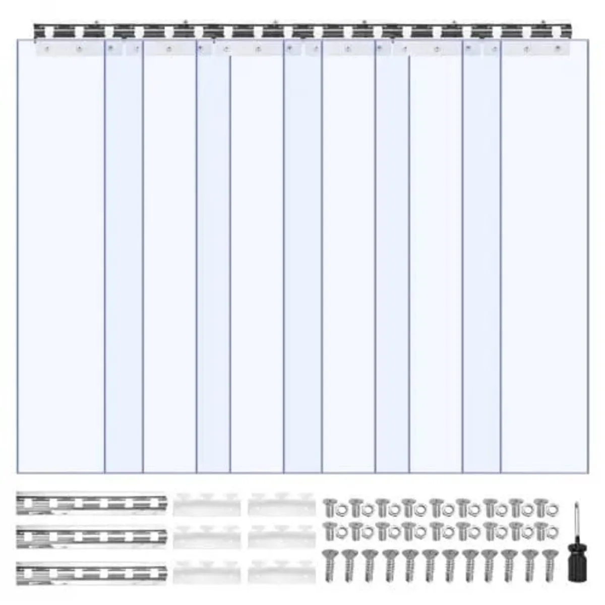 PVC Strip Curtain, 2.1 m Height x 0.96 m Width x 2 - Image 1