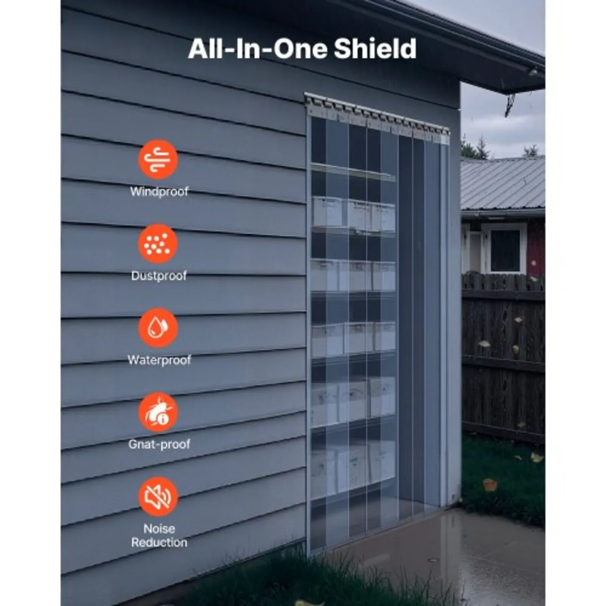 PVC Strip Curtain, 2.1 m Height x 0.96 m Width x 2 - Image 4