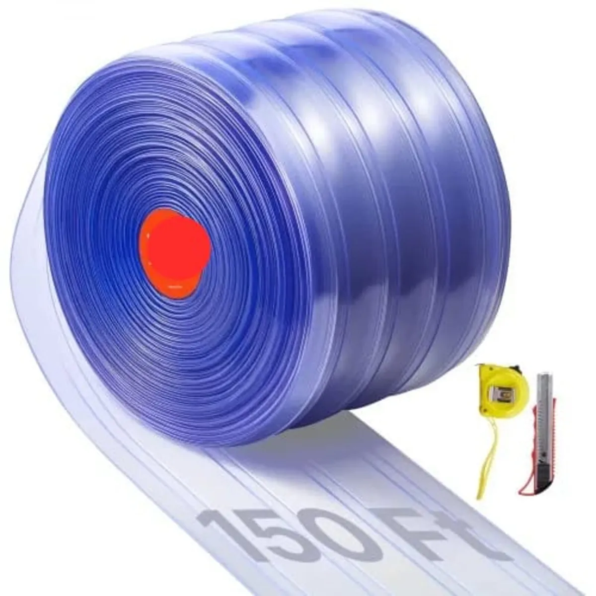 Strip Curtain, 45.7 m Length x 20 cm Width, Ribbed - Image 1