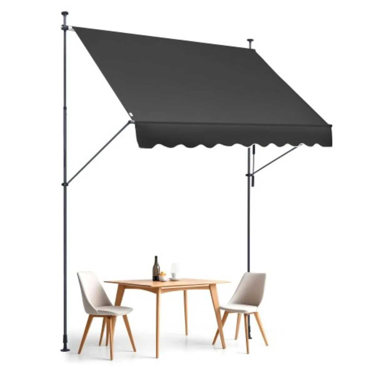 98 x 47" Patio Awning Retractable, Awning Sunshade - Image 1