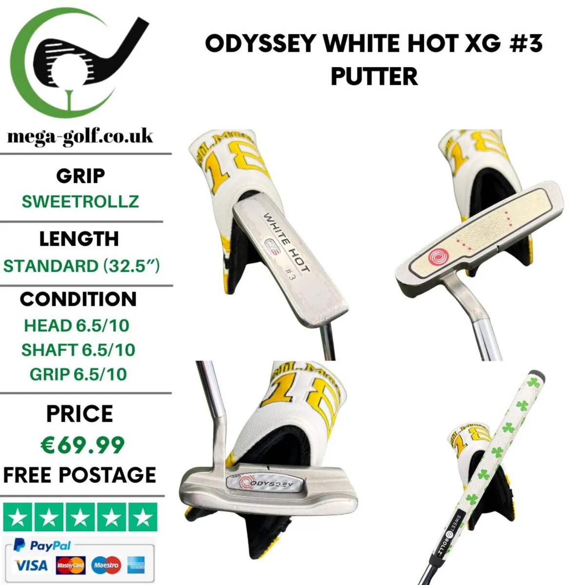 Odyssey White Hot XG #3 Putter / 32.5'' - Image 1
