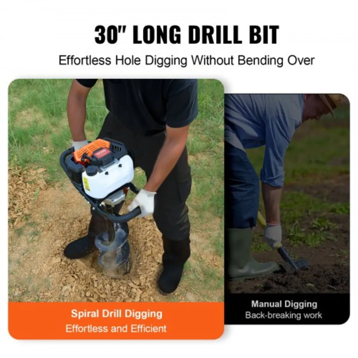 Post Hole Digger Gas Powered, 52CC 1450W Earth Aug - Image 3