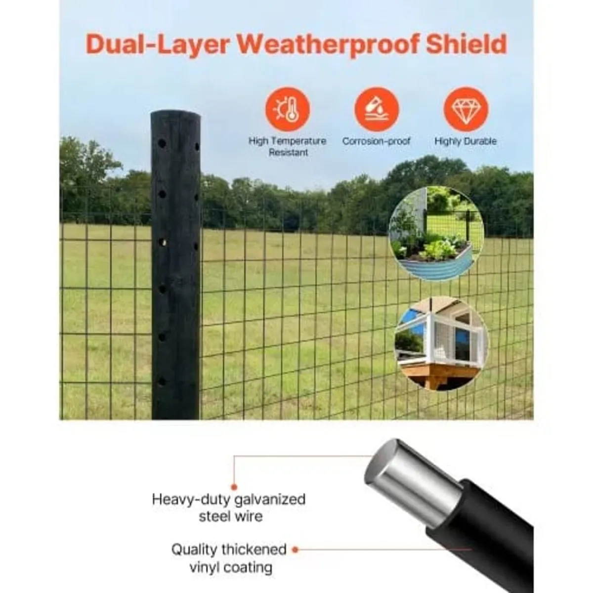 Farm Fence, 122cm x 15.2m, 2 x 4 in Mesh 14 Gauge - Image 3