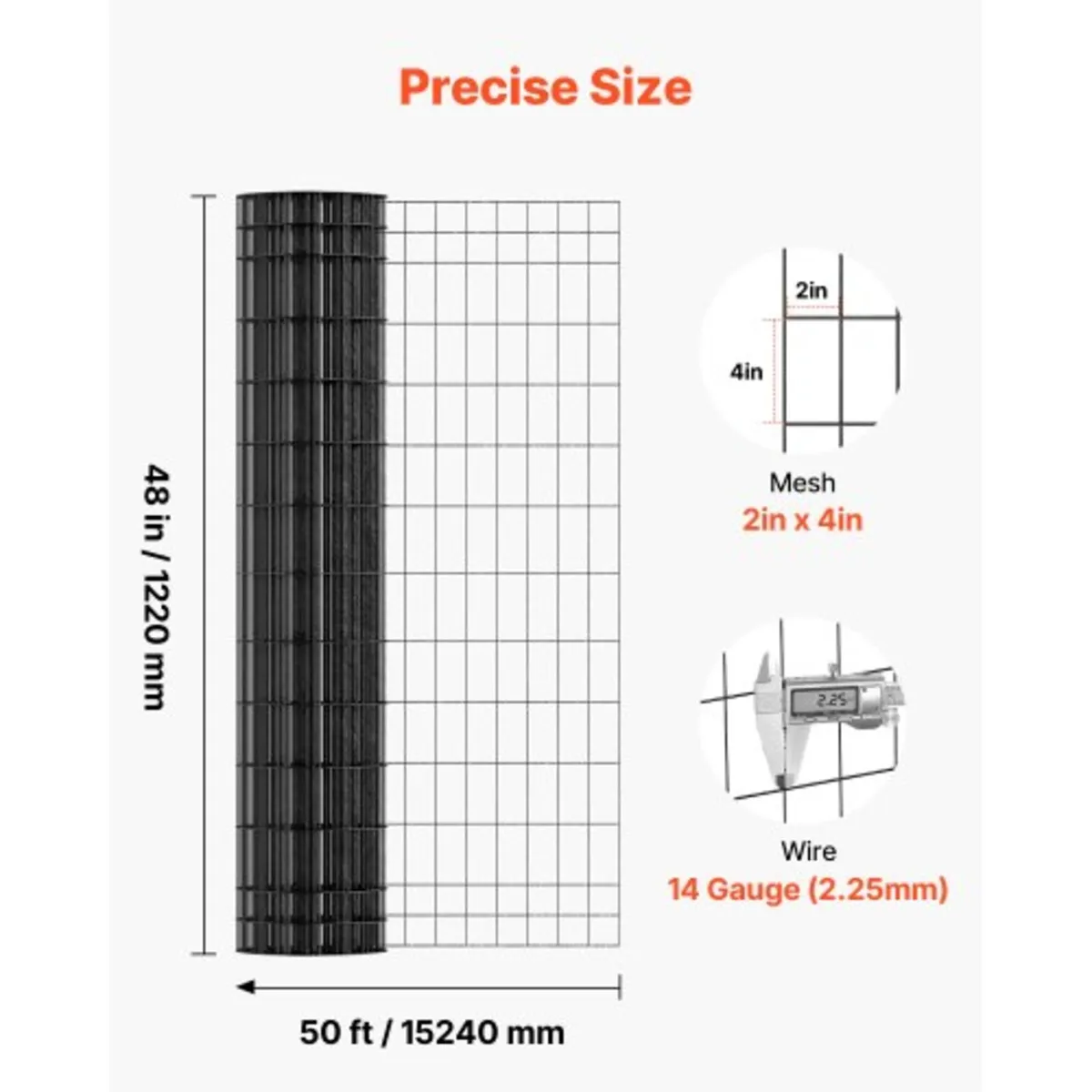 Farm Fence, 122cm x 15.2m, 2 x 4 in Mesh 14 Gauge - Image 2