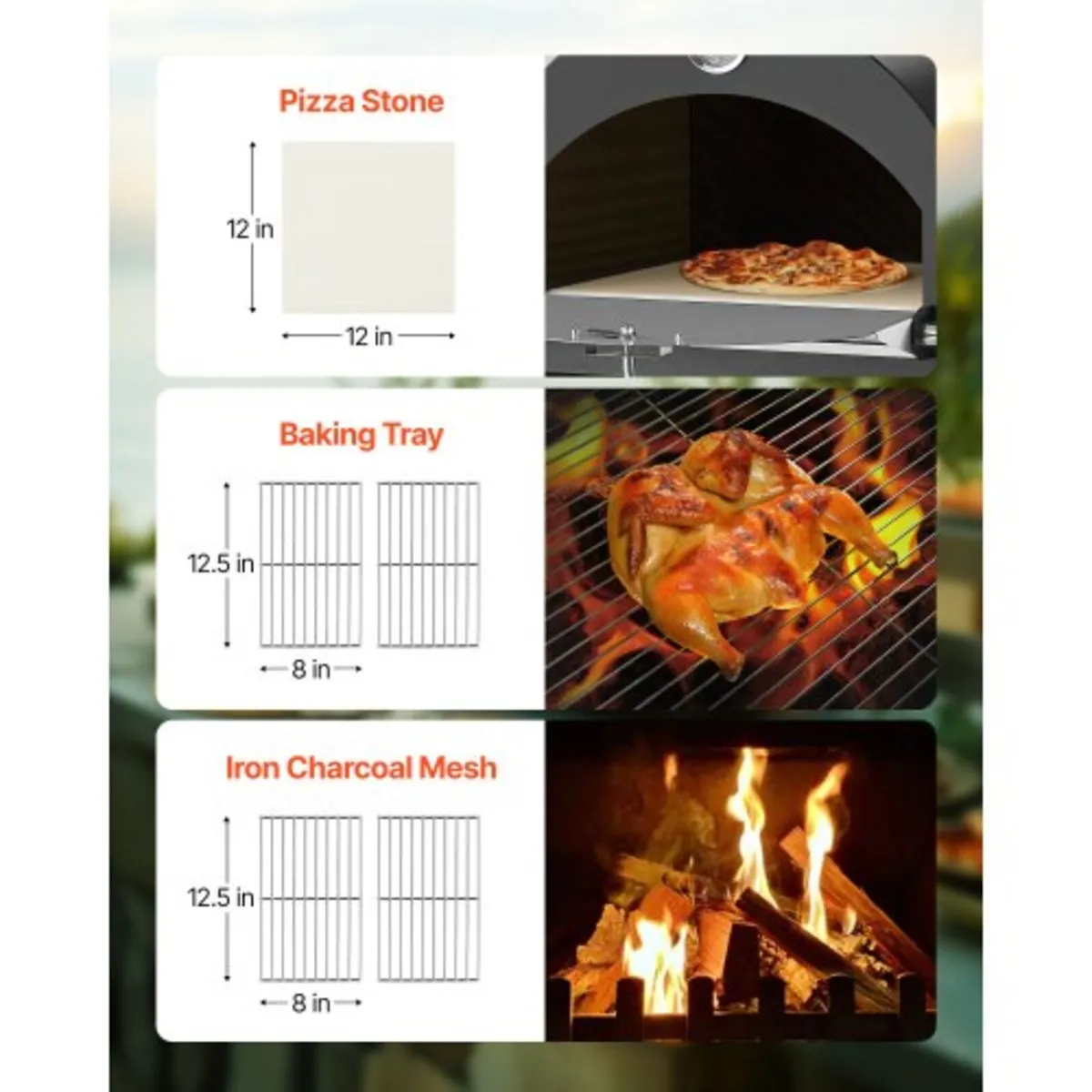 Outdoor Pizza Oven, 12" Pellet Fire Ovens, 2-Layer - Image 3