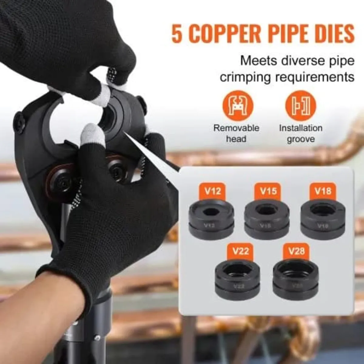 Copper Tube Fittings Hydraulic Pipe Crimping Tool, - Image 3