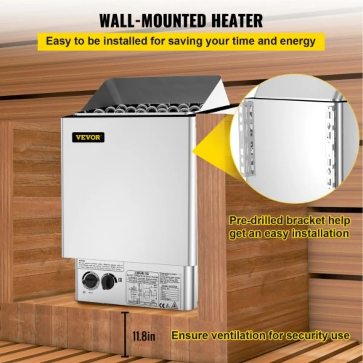 9KW Sauna Heater Stove 380V-415V Wet&Dry Electric - Image 4