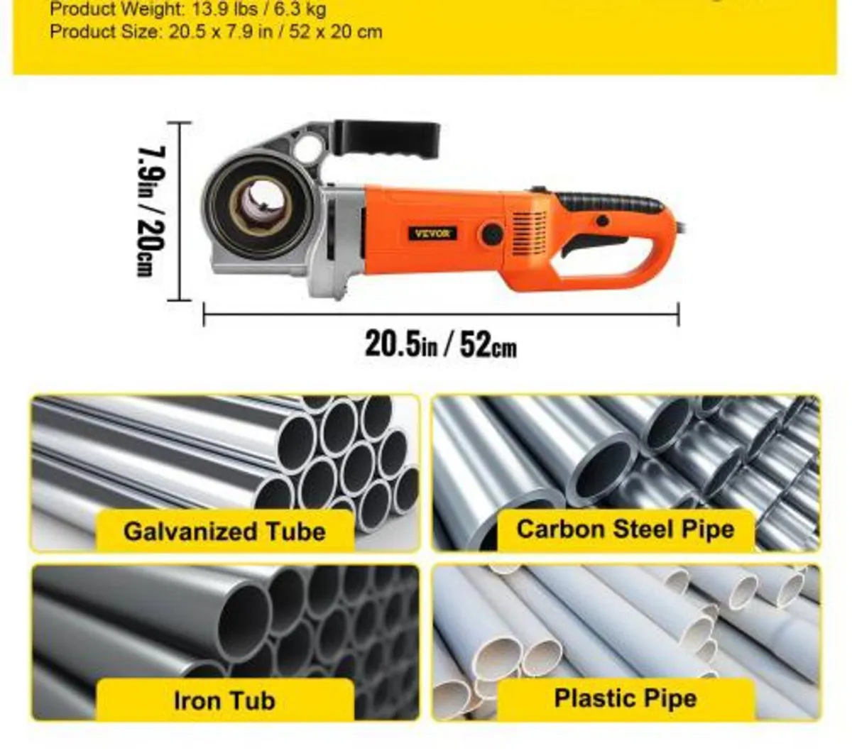 Electric Pipe Threader, 2300W Pipe Threading Machi - Image 2