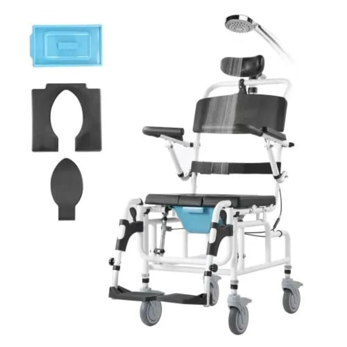 Shower Wheelchair 17.5in/44.5 cm Al Alloy Bathroom - Image 1