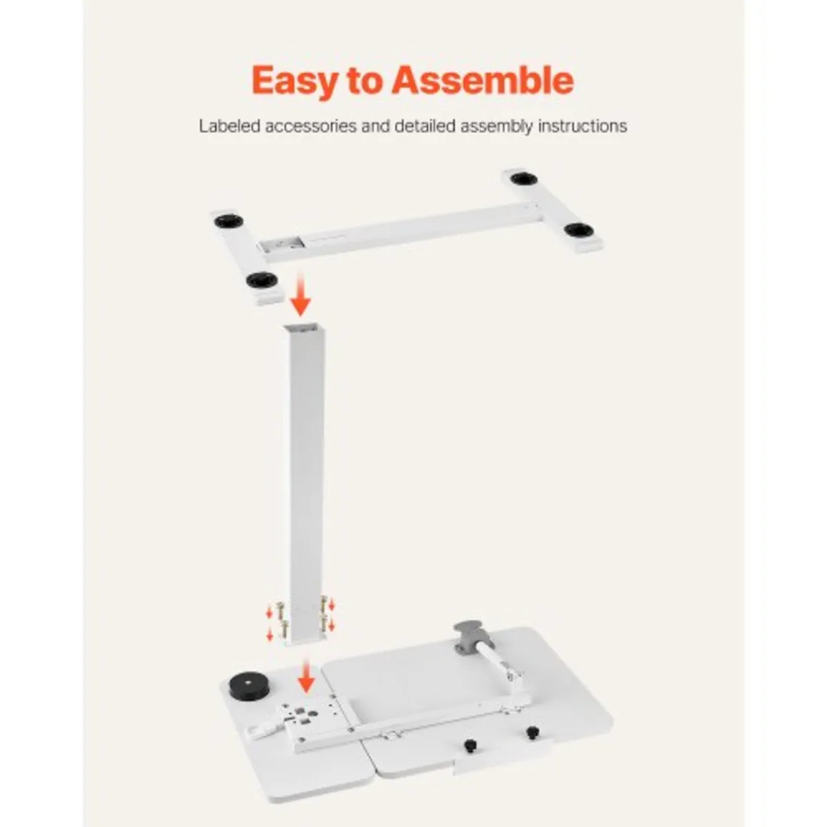 Overbed Table, Mobile Bed Side Table with Flip Des - Image 2