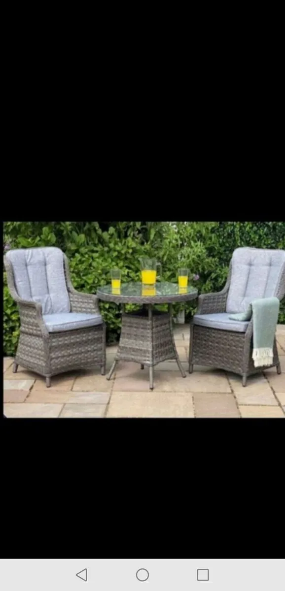 Brand New Dark Grey Rattan Bistro Set - Image 1