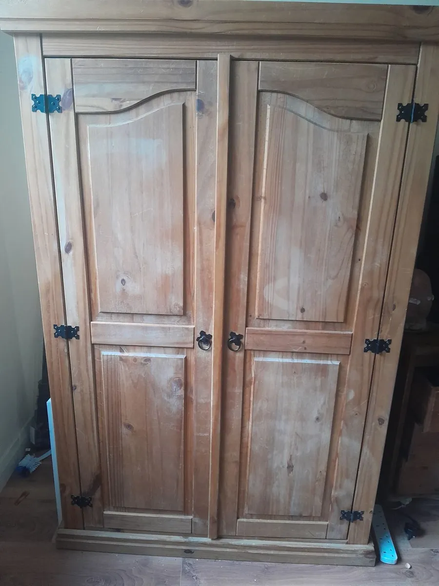 Wardrobe, pine - Image 1