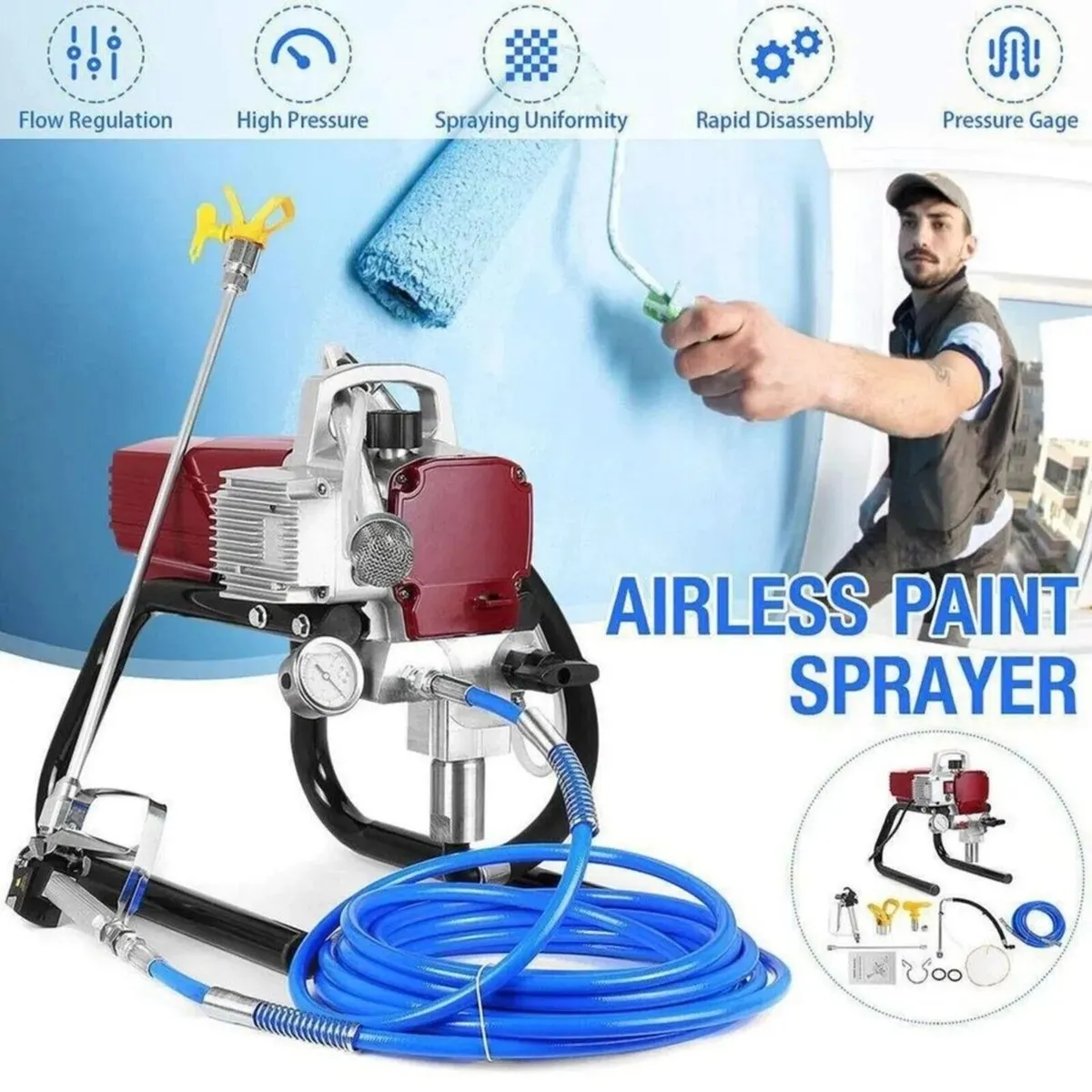 High Pressure Paint Sprayer Airless Machine Kit - Image 4