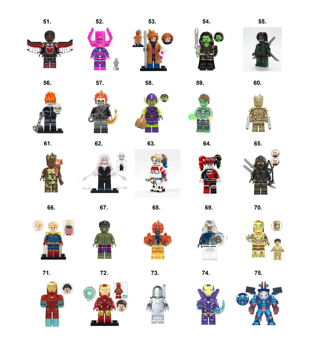 Super Hero Minifigures Compatible Marvel DC (F-P) - Image 1