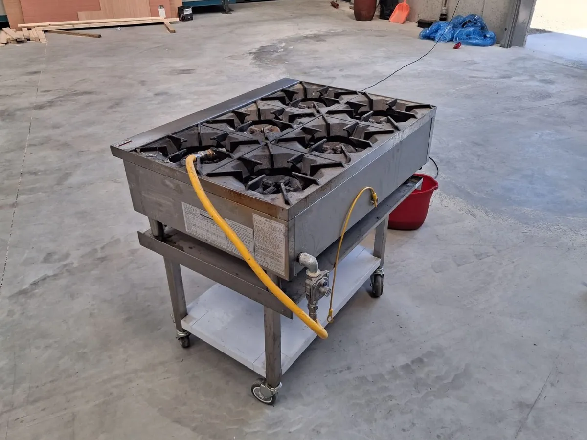Banks 6 Burner gas Hob & Wheel Table - Image 2