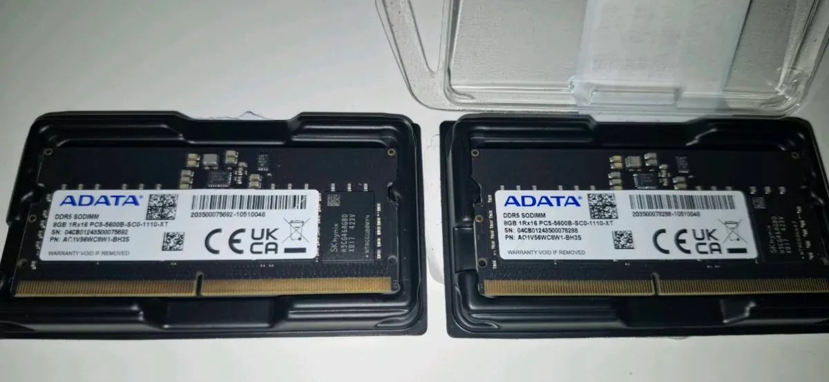 Two sticks of 8GB DDR5 ram