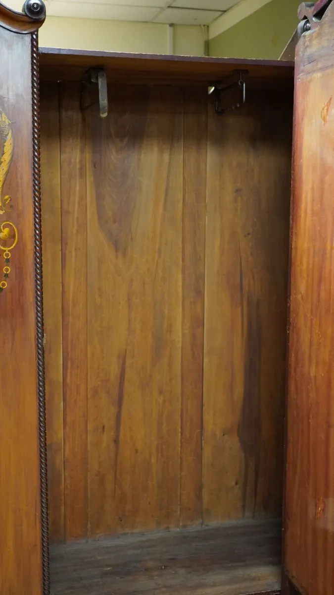 Antique Mahogany Compact Wardrobe - Image 4