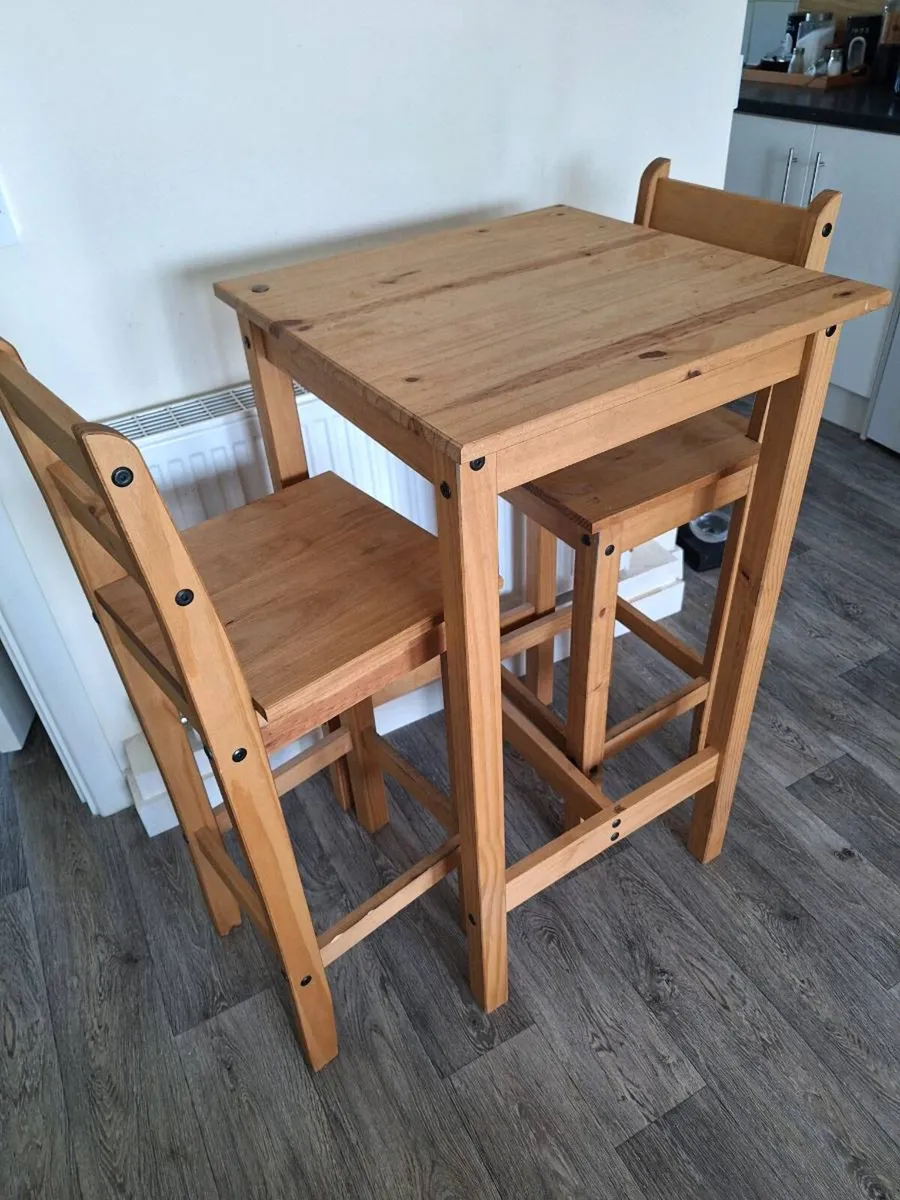 Solid Wooden Breakfast Bar Set (DELIVERY) - Image 2