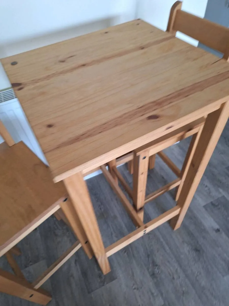 Solid Wooden Breakfast Bar Set (DELIVERY) - Image 3