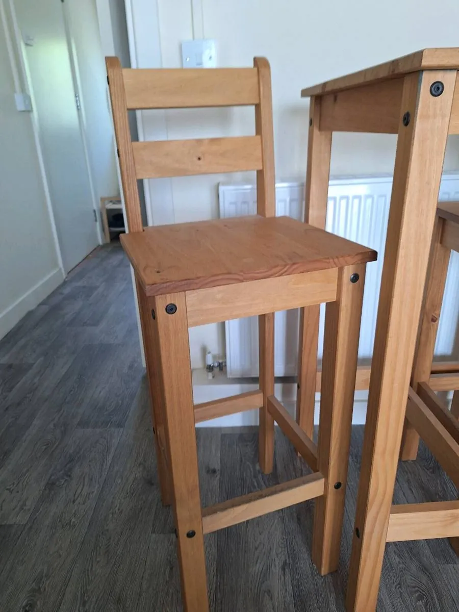 Solid Wooden Breakfast Bar Set (DELIVERY) - Image 4