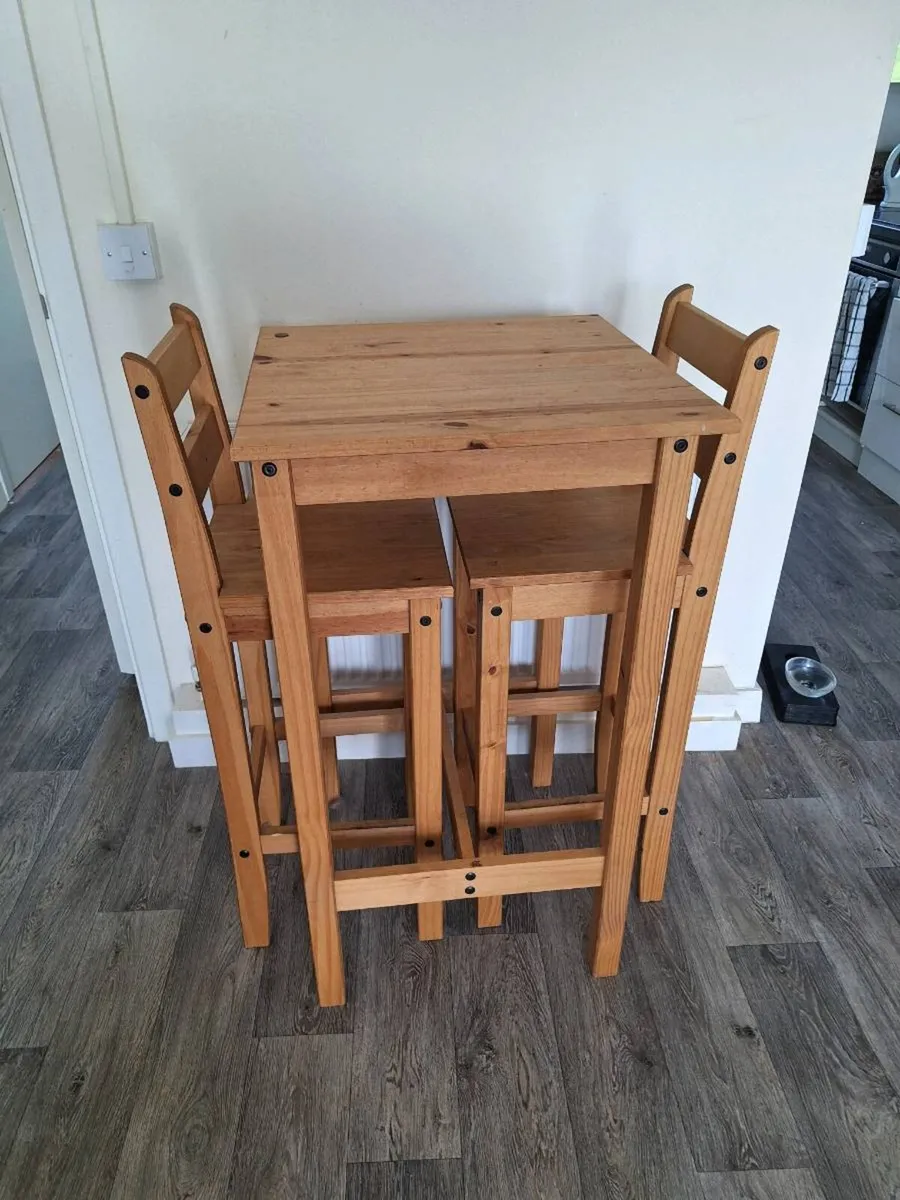 Solid Wooden Breakfast Bar Set (DELIVERY) - Image 1