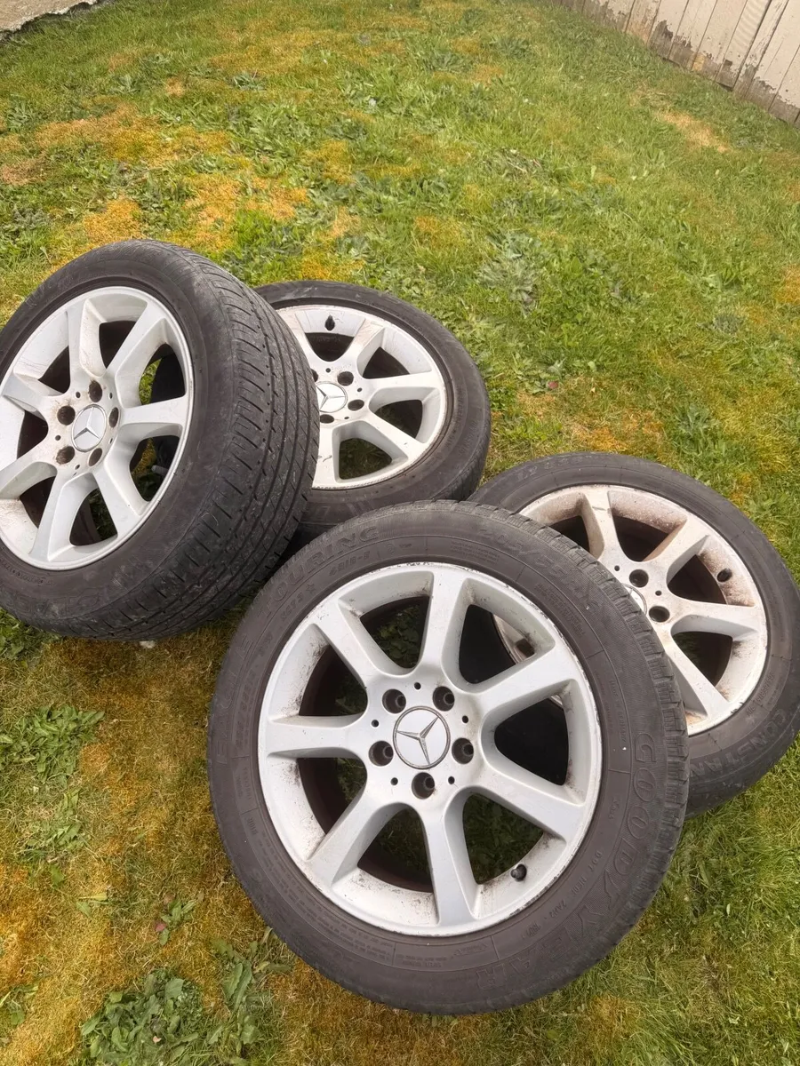 16” original Mercedes alloy wheels with tyres 5x11 - Image 4