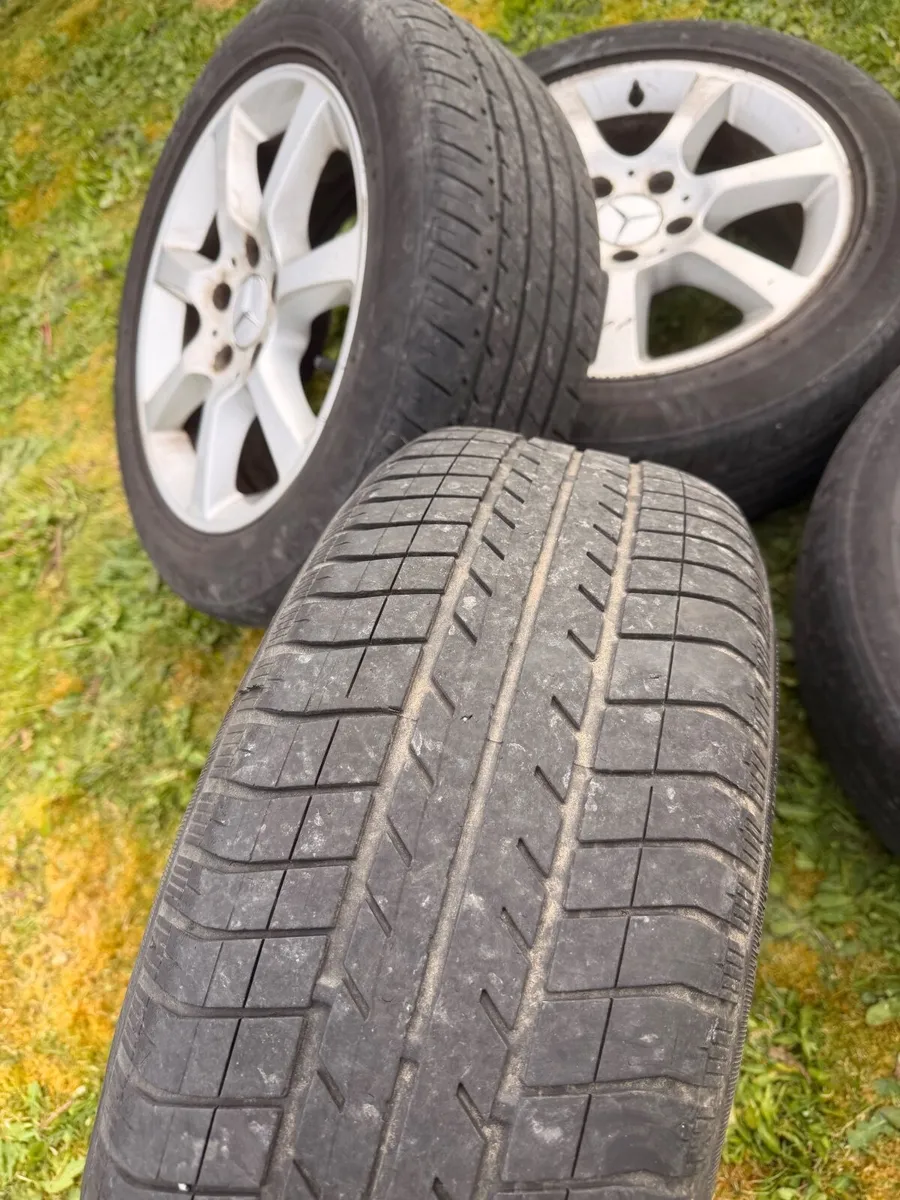 16” original Mercedes alloy wheels with tyres 5x11 - Image 2