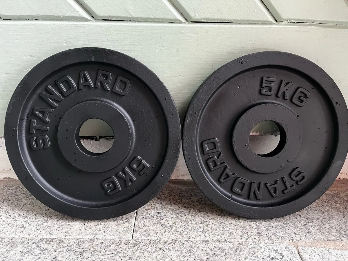 2x20kg,2x5kg Olympic cast iron weight plates - Image 3