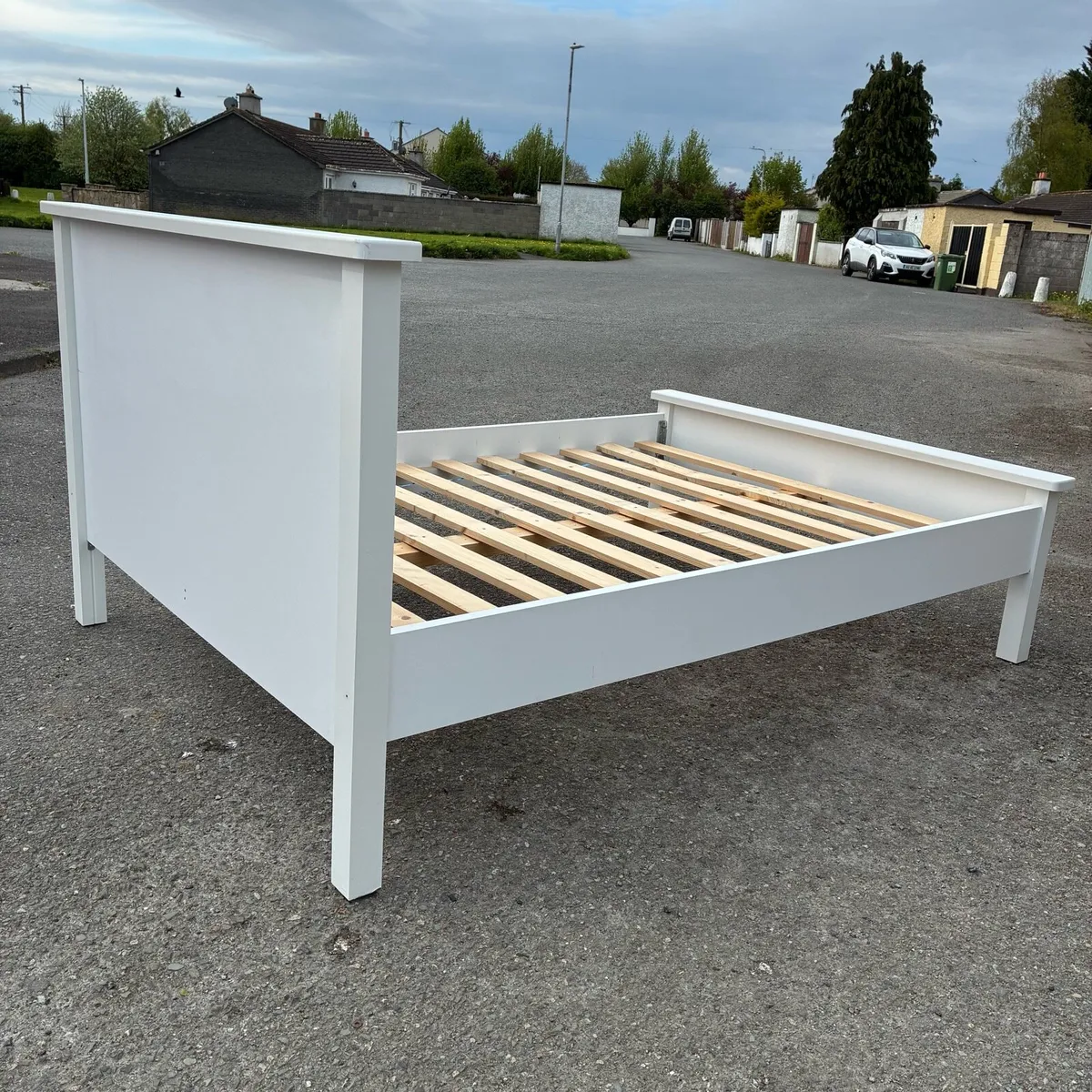 White Double Bed Frame & Mattress - Image 4