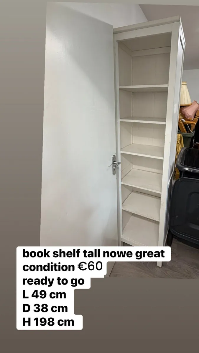 Tall narrow book shelf - Image 1