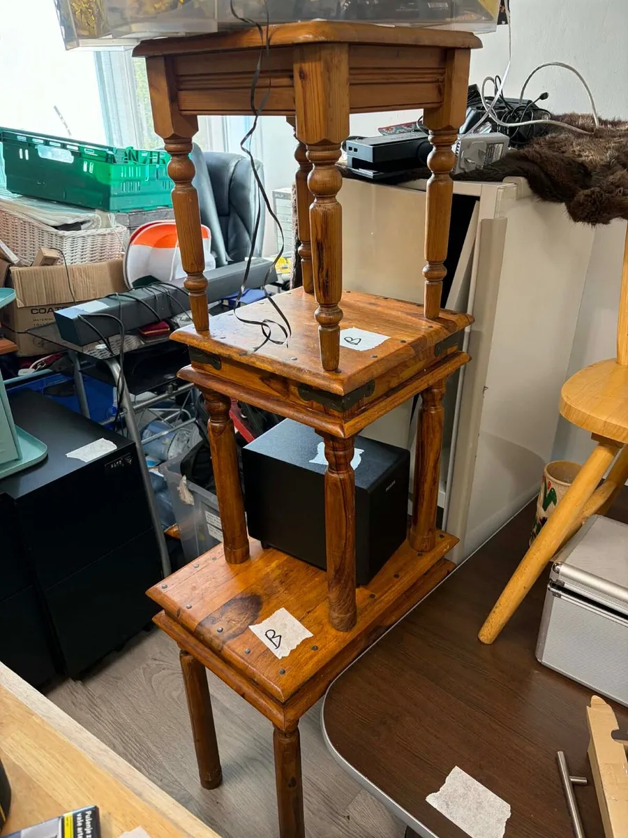 3 wooden side tables €50 - Image 1