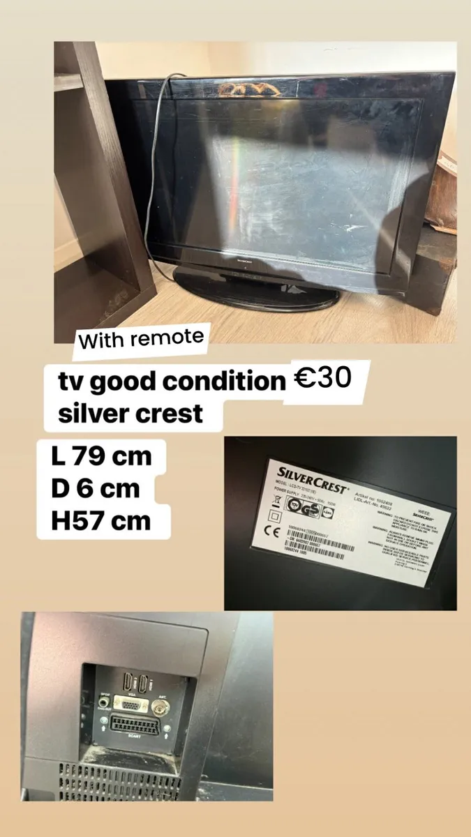 Tv with remote €30 - Image 1