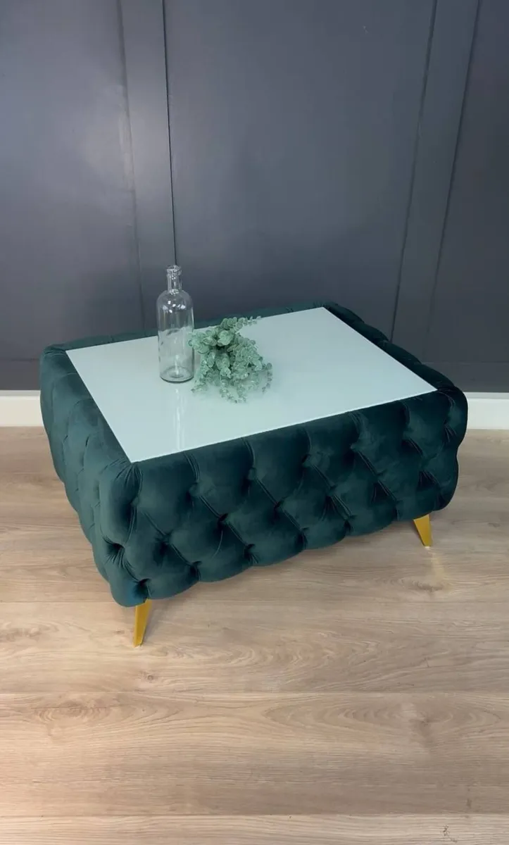 Chesterfield Coffee Table Velvet Rectangle 83x63 - Image 4