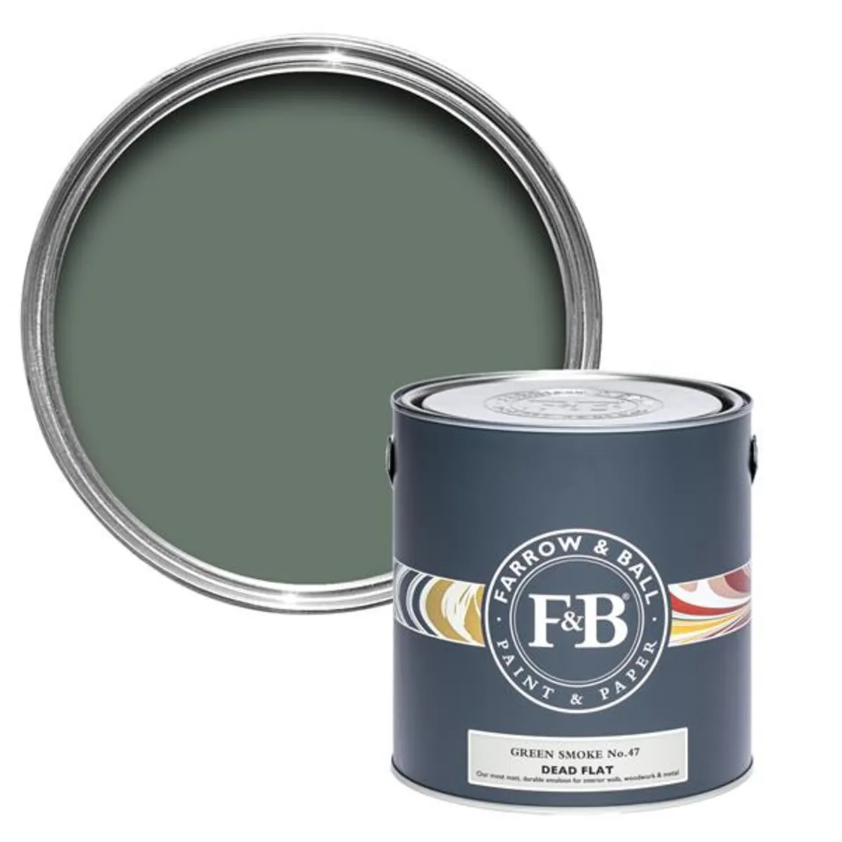 Farrow & Ball - 5L Green Smoke Dead Flat paint