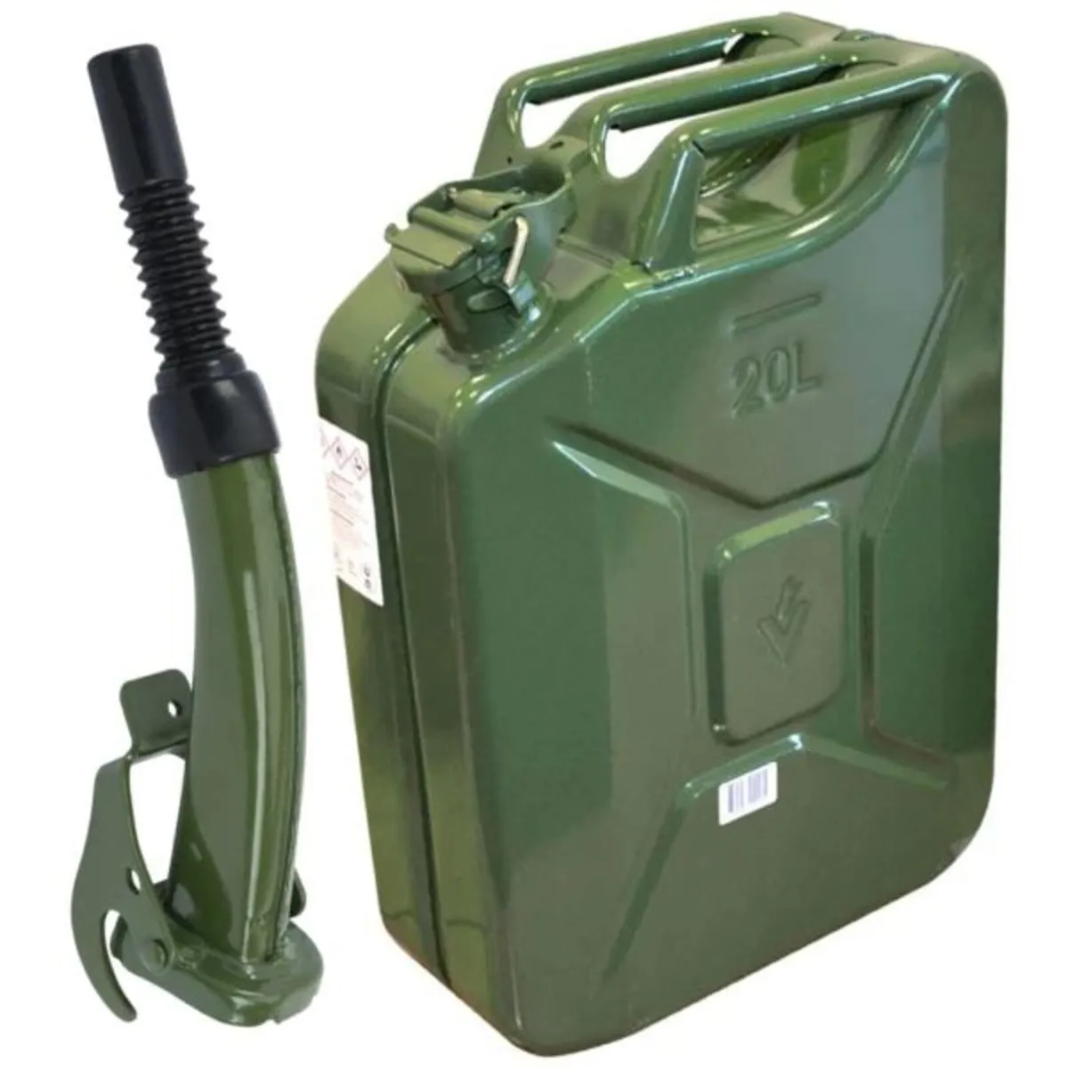 20L Green Steel Fuel Jerry Can with Steel Spout