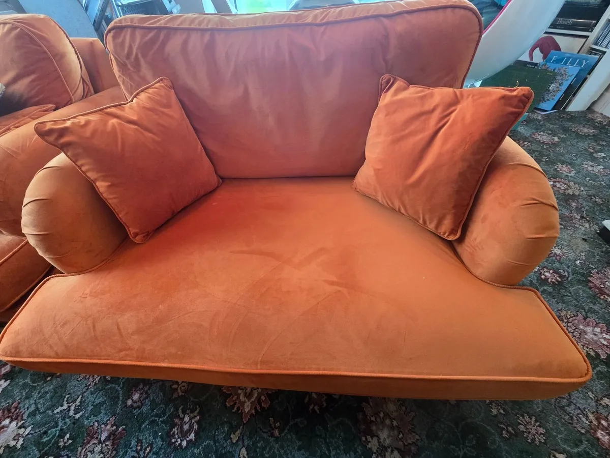 Orange Love Seat - Image 1