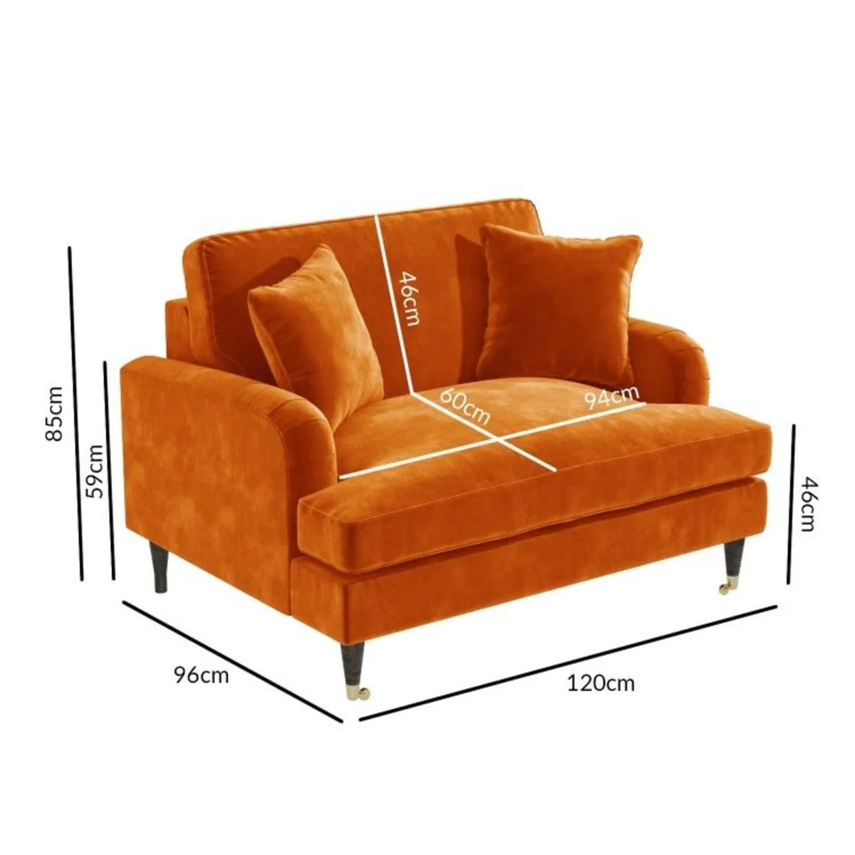 Orange Love Seat - Image 2