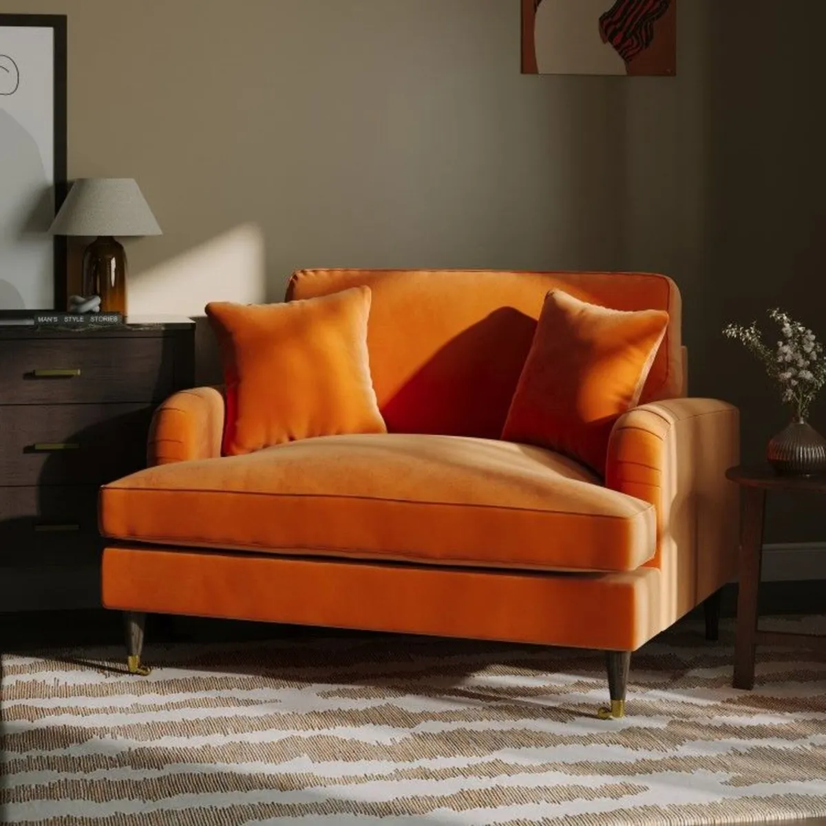 Orange Love Seat - Image 3