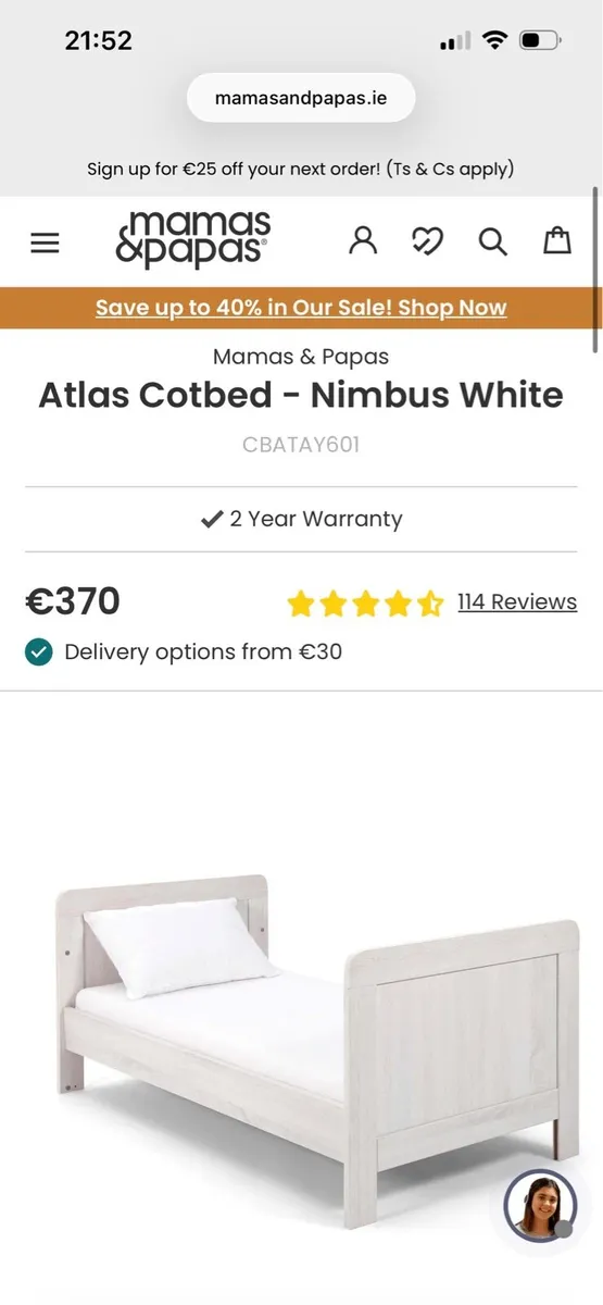 Mamas and Papas Atlas Cotbed - Image 3