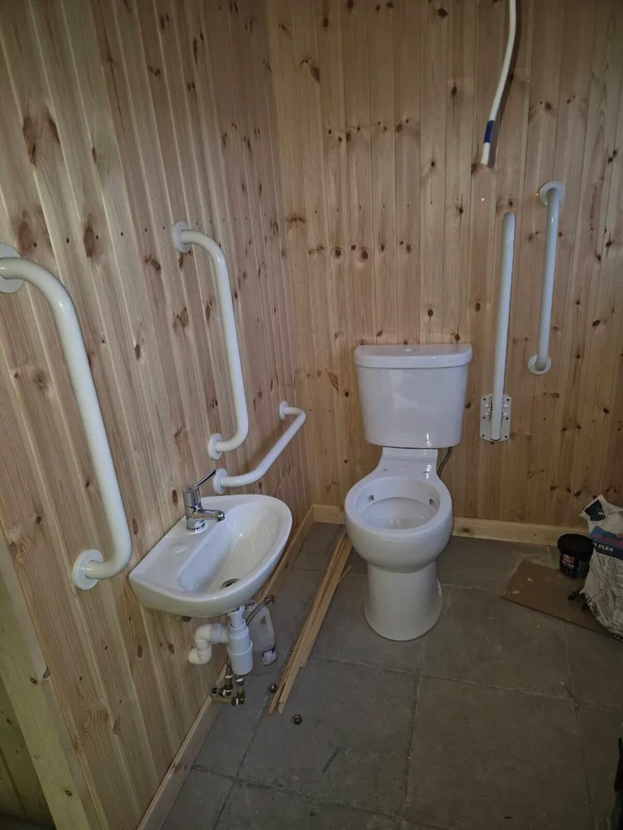 Disabled toilet, sink and handrails - Image 1
