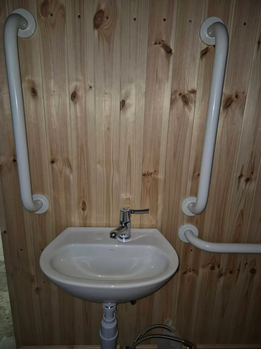 Disabled toilet, sink and handrails - Image 3