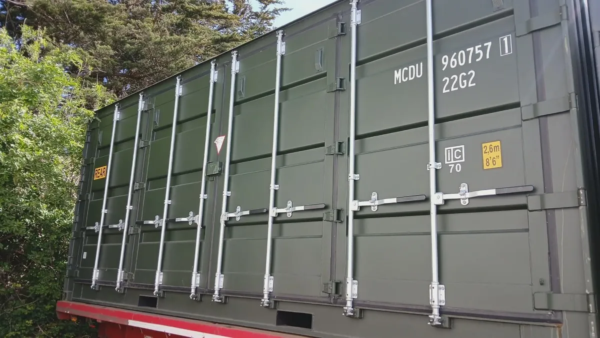 20FT Open Side Shipping Container Green - Image 1